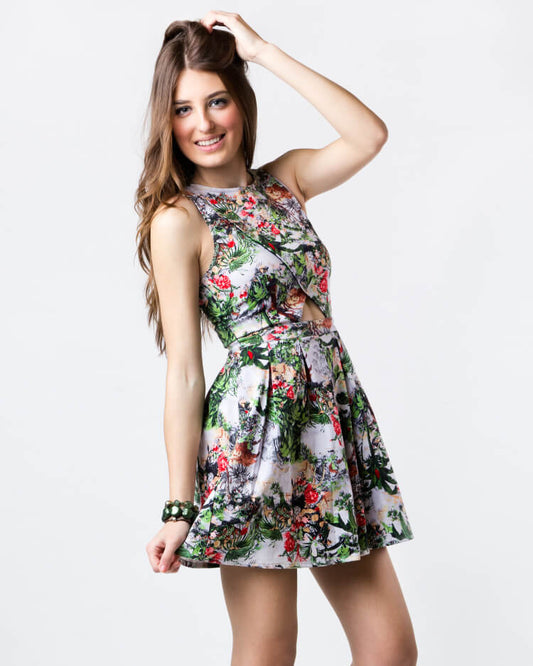 Fit and Flare Multicolor Dress