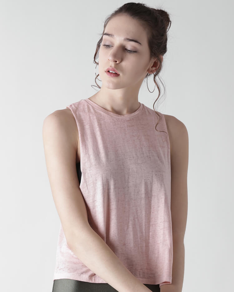 Peach-Colored Pure Cotton Top