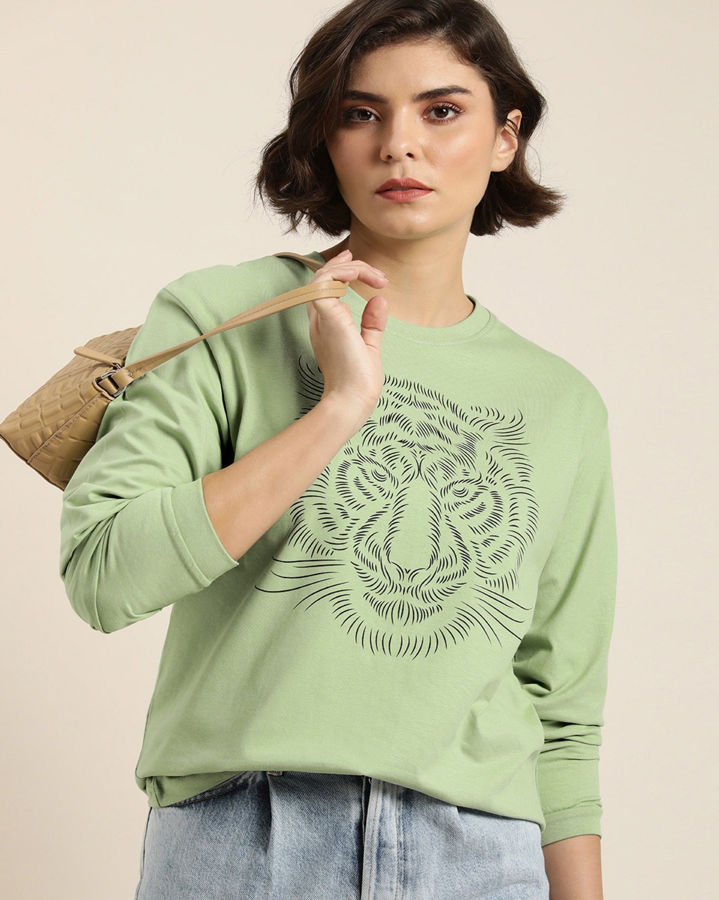 Light Green Round Neck Tshirt