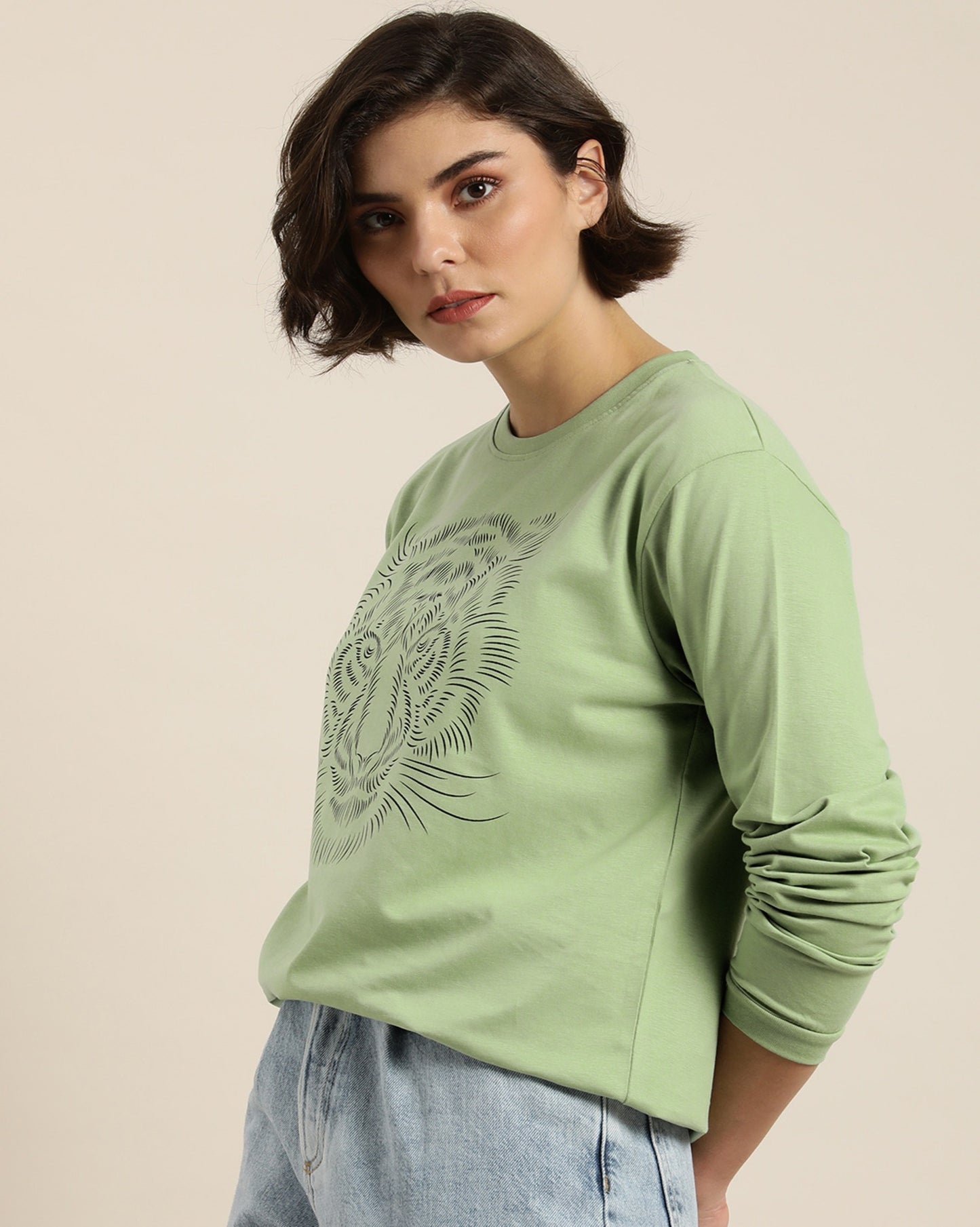 Light Green Round Neck Tshirt