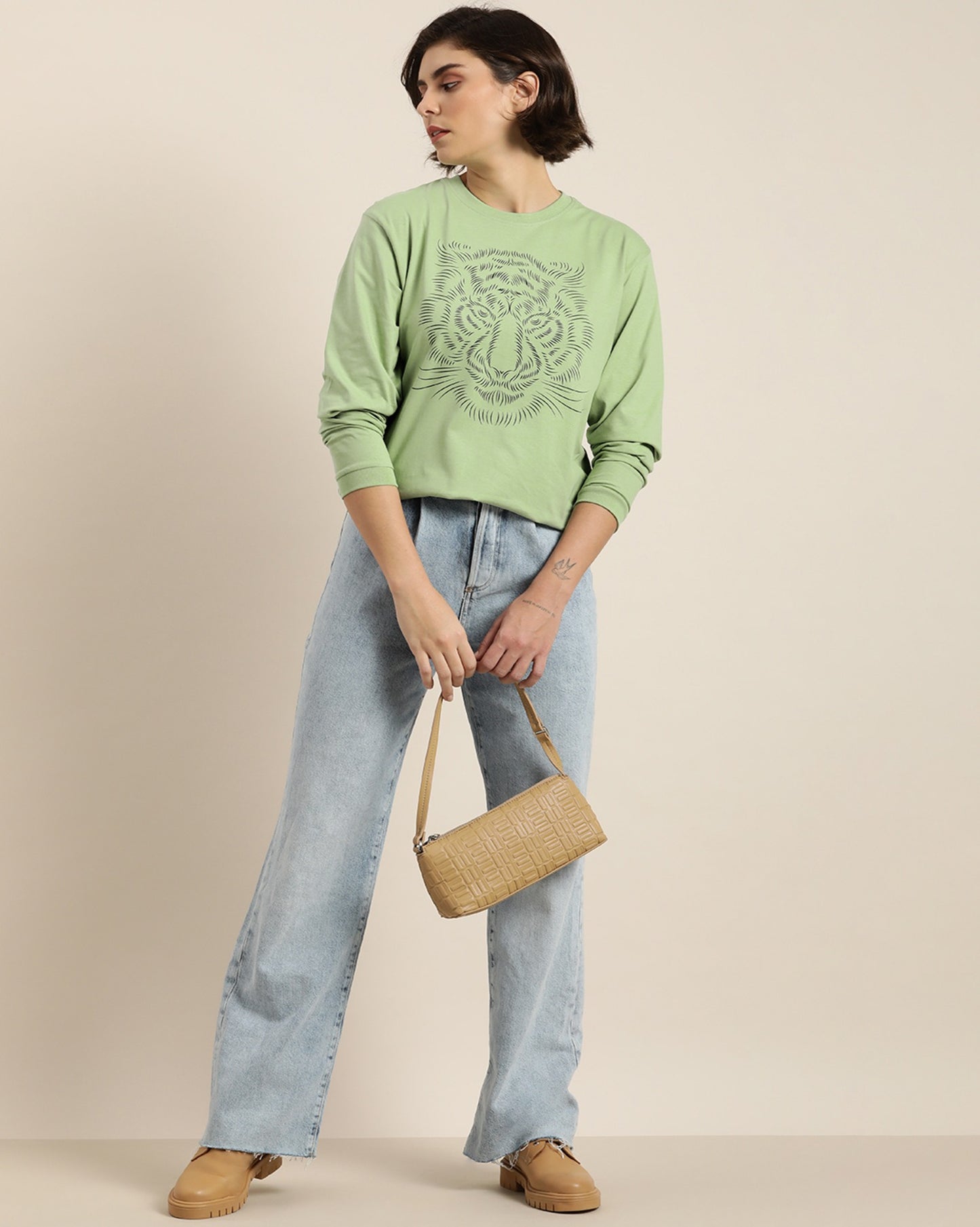 Light Green Round Neck Tshirt